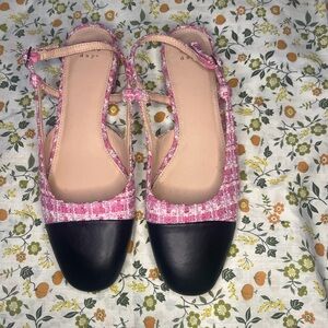 Cute preppy pink and black flats